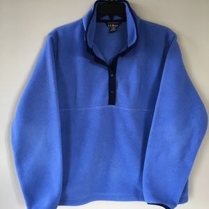 Vintage LL Bean Women’s Fleece 1/4 Button Zip Blue